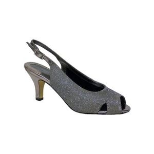 LAST CHANCE - ROS HOMMERSON Lana Peep Toe Sandal, Gunmetal